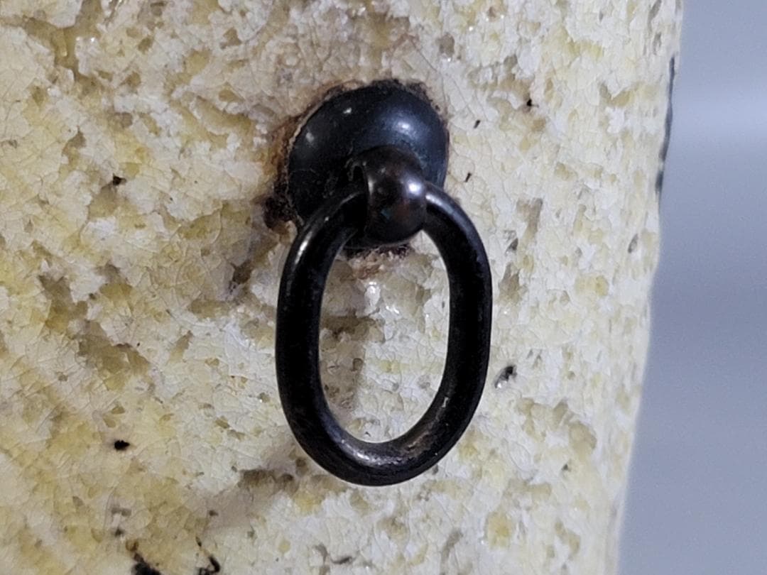 茶道具 黄瀬戸 砧 吊り花入 二代 小川長楽 共箱 美品 DT279