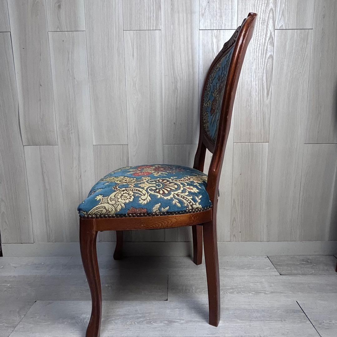 【アンティーク調】椅子 2脚セットダイニングチェア　猫脚 引き取り限定