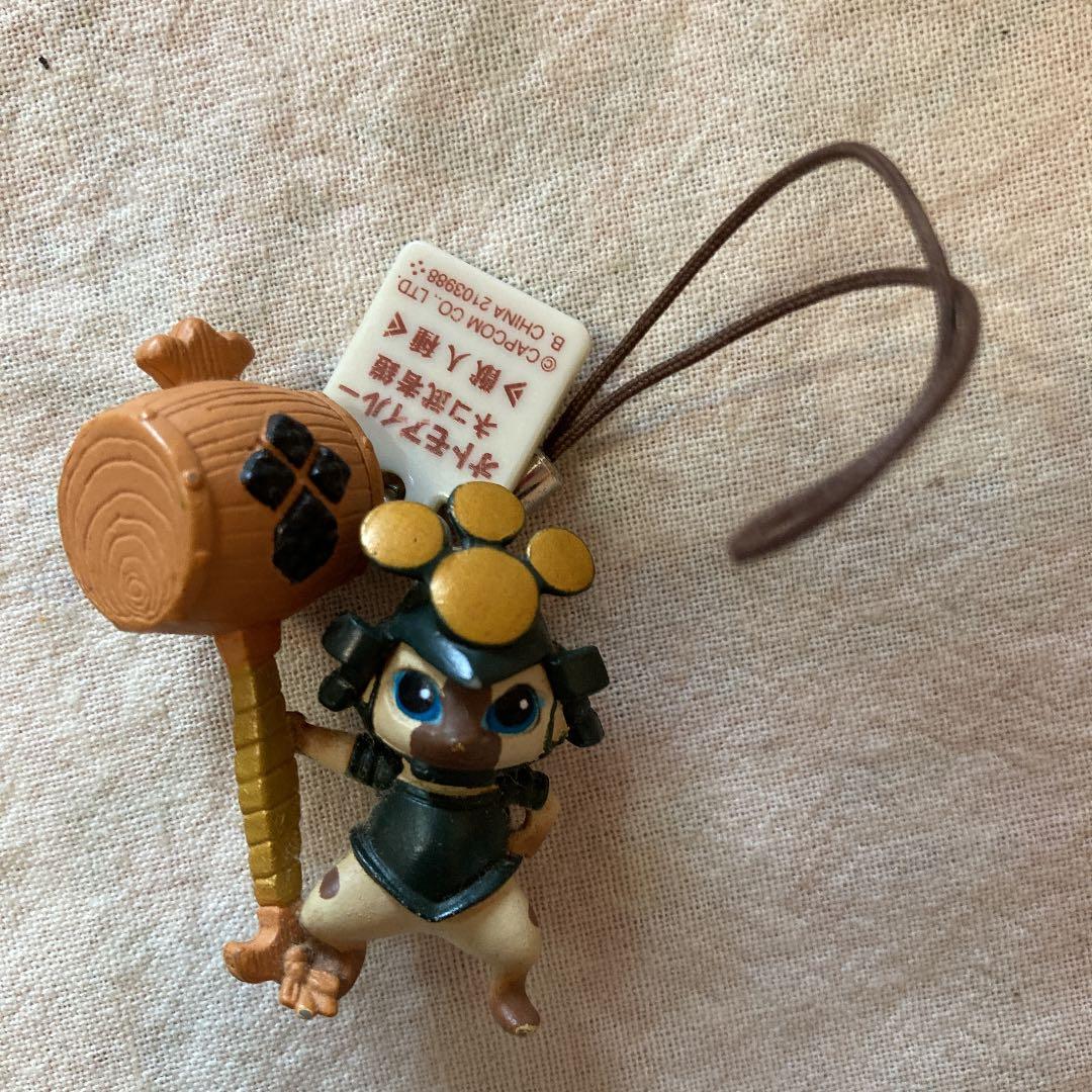 ストラップ　モンハン　アイルー　猫武者鎧　ッポン！