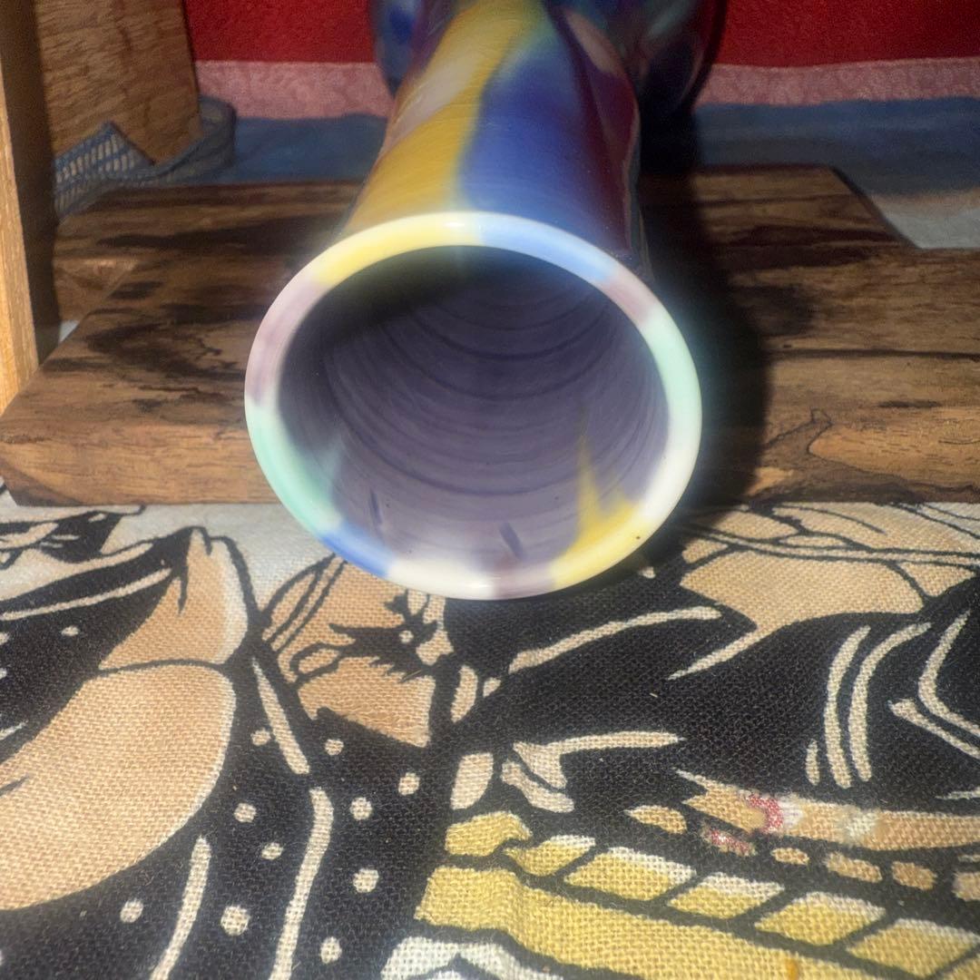 人間国宝九谷三代目八十吉(正彦)陶器花瓶　処分セール中