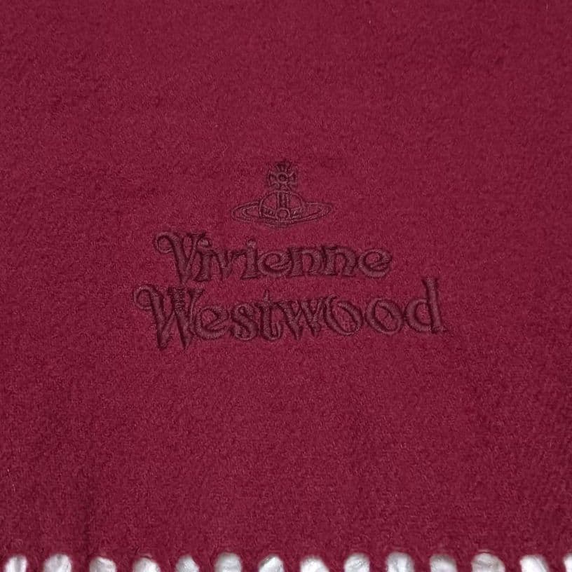 ヴィヴィアンウエストウッド　マフラー　オーブロゴ刺繍　男女兼用　ウール100％