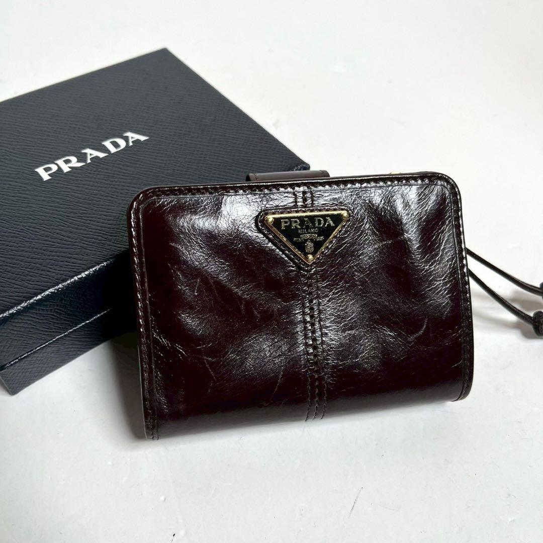 【現行・極上美品✨】RFID掲載 プラダ ソフトルックスレザー 二つ折り財布