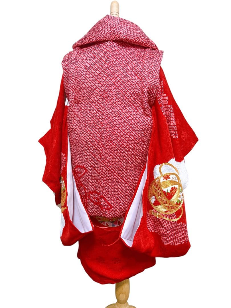 総絞り被布♡七五三　3歳　女の子　セット　一式　駒刺繍