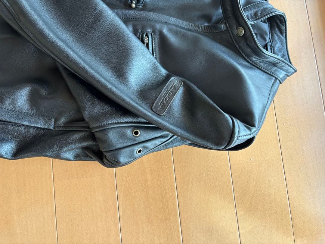 ブラック レザー シングルライダースジャケット