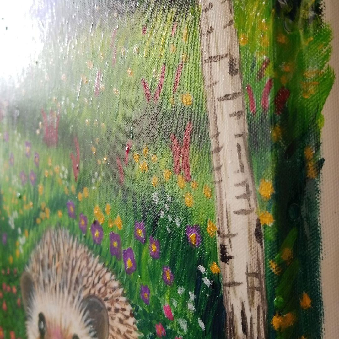 油絵　専用　遠足に来た　かわいいマロンちゃん