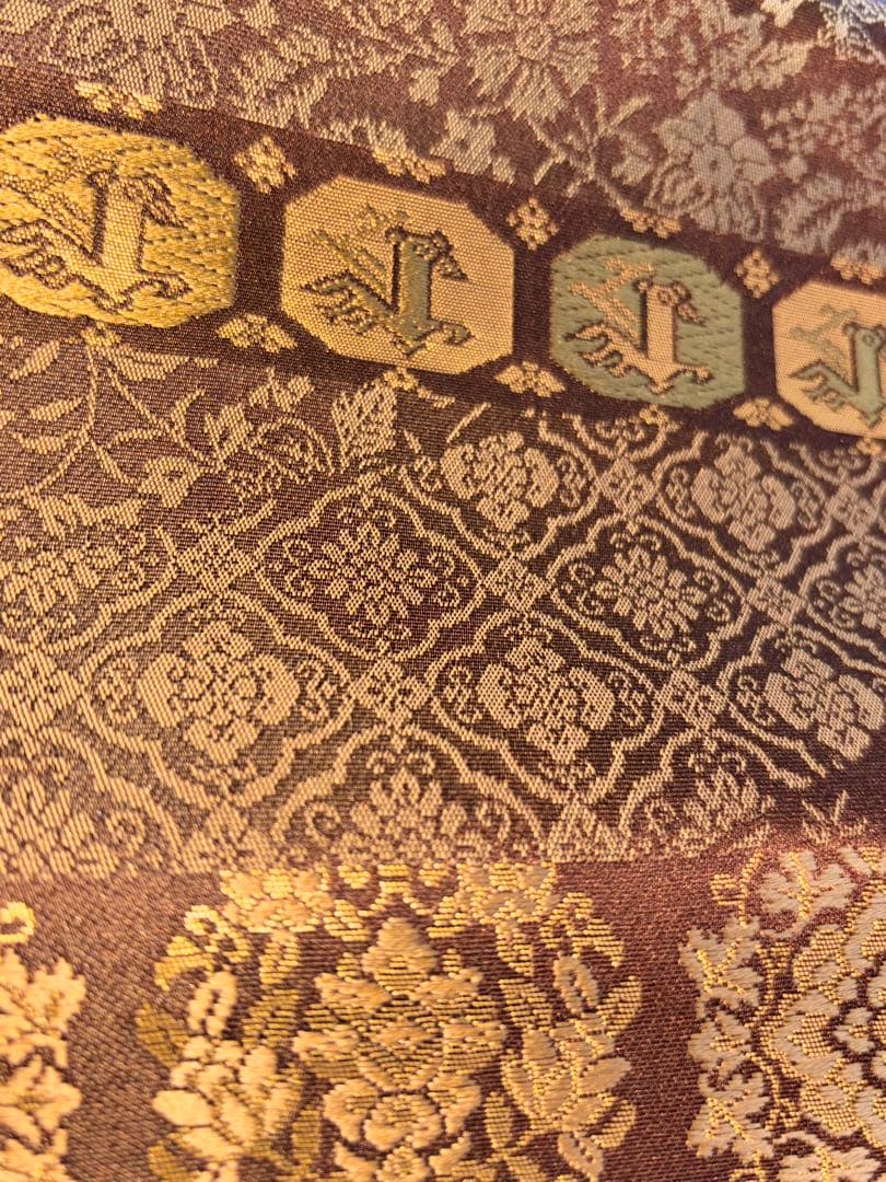 悠久の美　箔屋清兵衛　袋帯 美品 逸品 落款 箔 灰紫 お太鼓柄 正絹