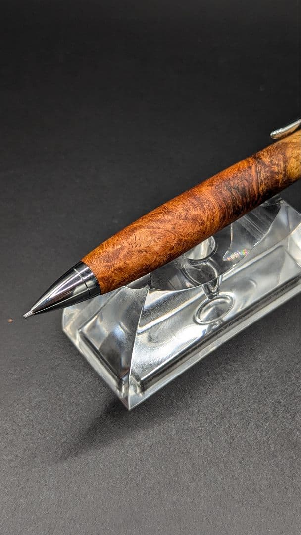 244ペン工房翌檜　花梨　紅白　源平　瘤杢　木軸シャーペン　木軸ボールペン