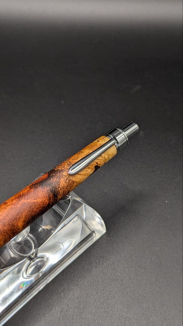 244ペン工房翌檜　花梨　紅白　源平　瘤杢　木軸シャーペン　木軸ボールペン