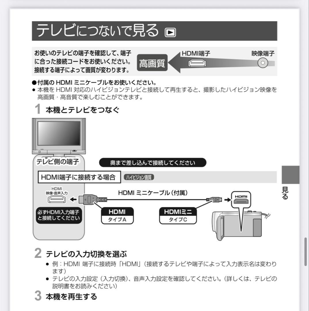 Panasonic デジタルハイビジョンビデオカメラ