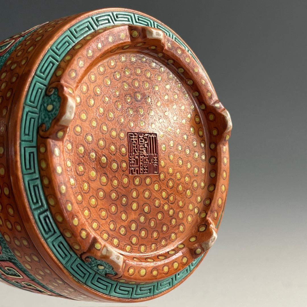 唐物 粉彩龍紋香炉 大清乾隆年製 款 中国美術 古玩 SN812