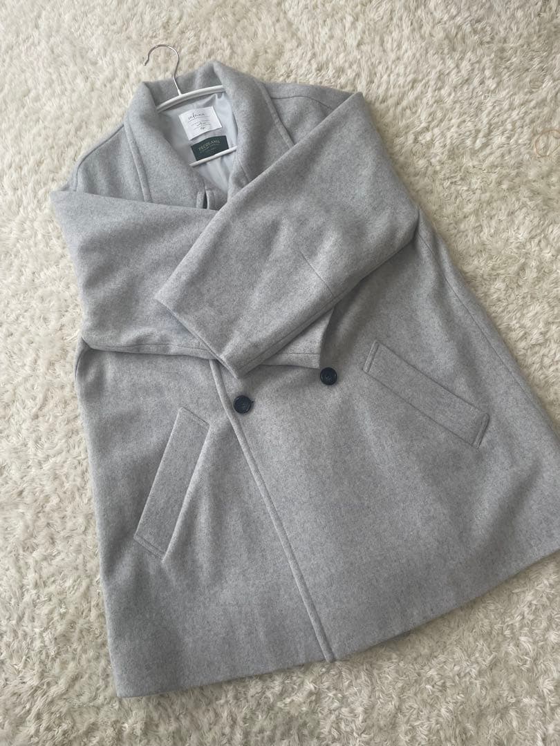 グレーウールコート