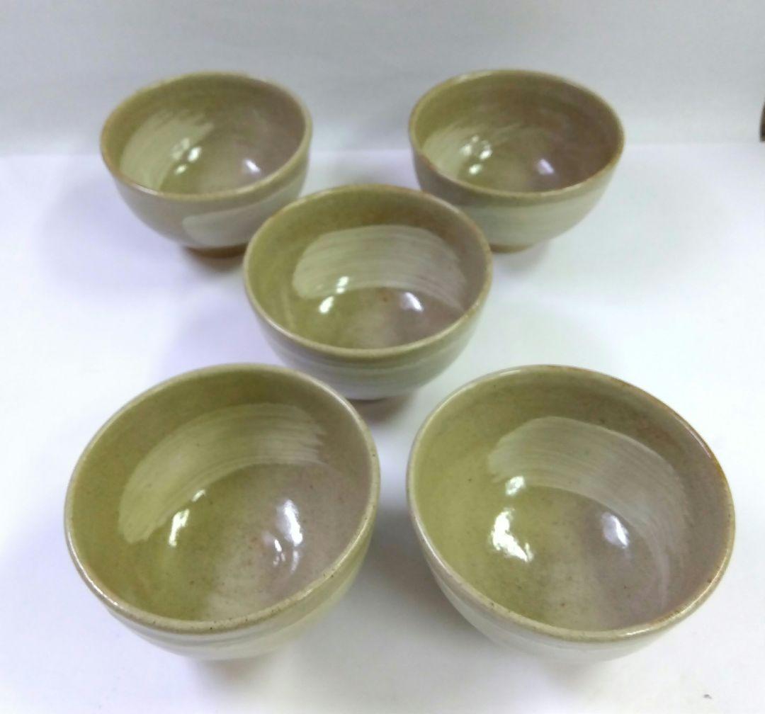 茶道具 茶碗 数茶碗 信楽焼 刷毛目 5客 西尾香舟 新品 D