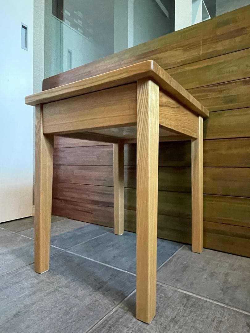 超美品■MUJI/無印良品■廃盤品 天然木タモ材 ベッドサイドテーブル■無垢材