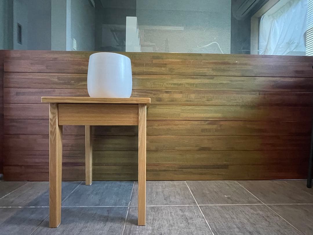 超美品■MUJI/無印良品■廃盤品 天然木タモ材 ベッドサイドテーブル■無垢材