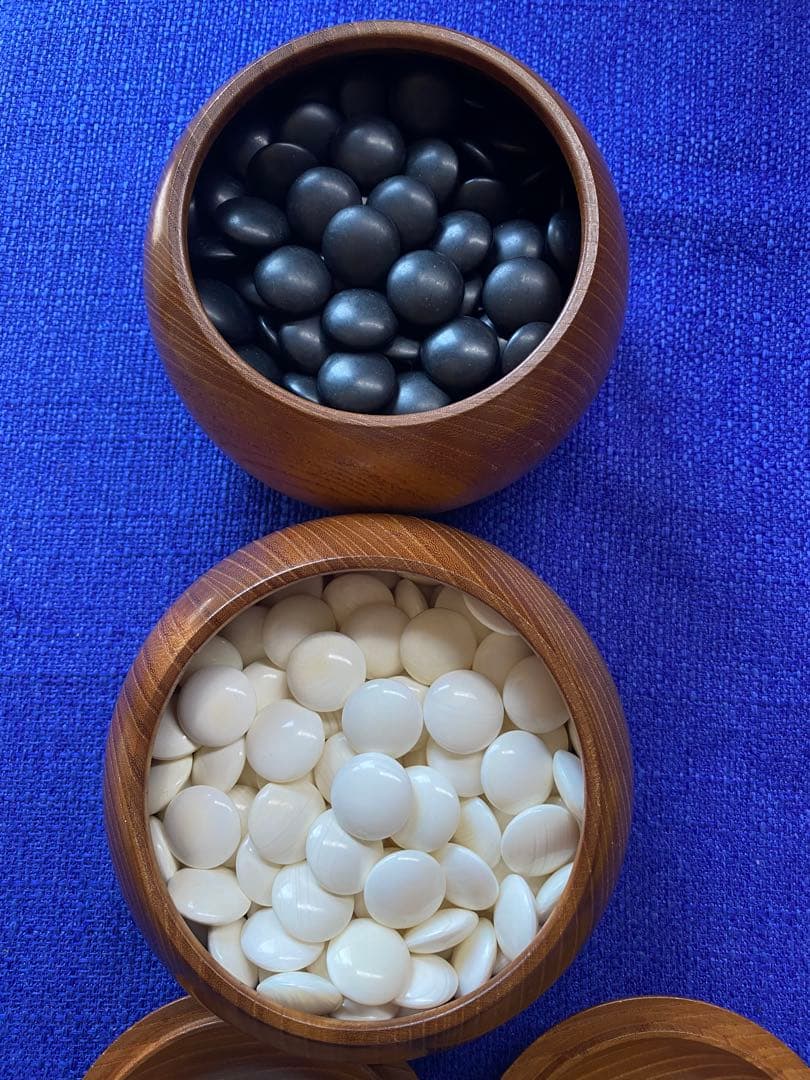 希少 蛤碁石 那智石 180粒ずつ　木箱付