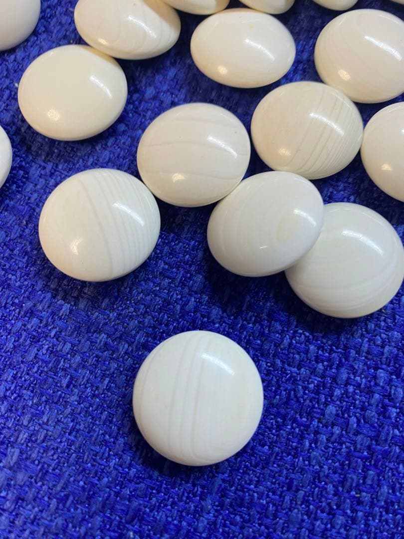 希少 蛤碁石 那智石 180粒ずつ　木箱付