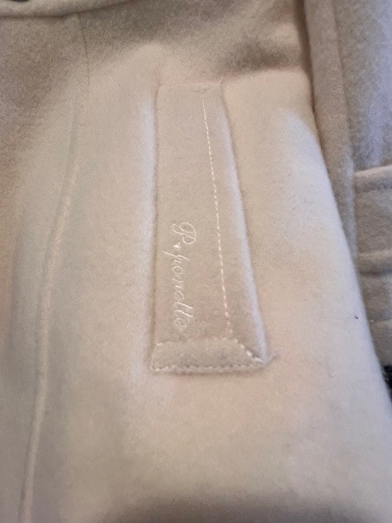 ポンポネットジュニア Lサイズ アイボリー ダッフルコート