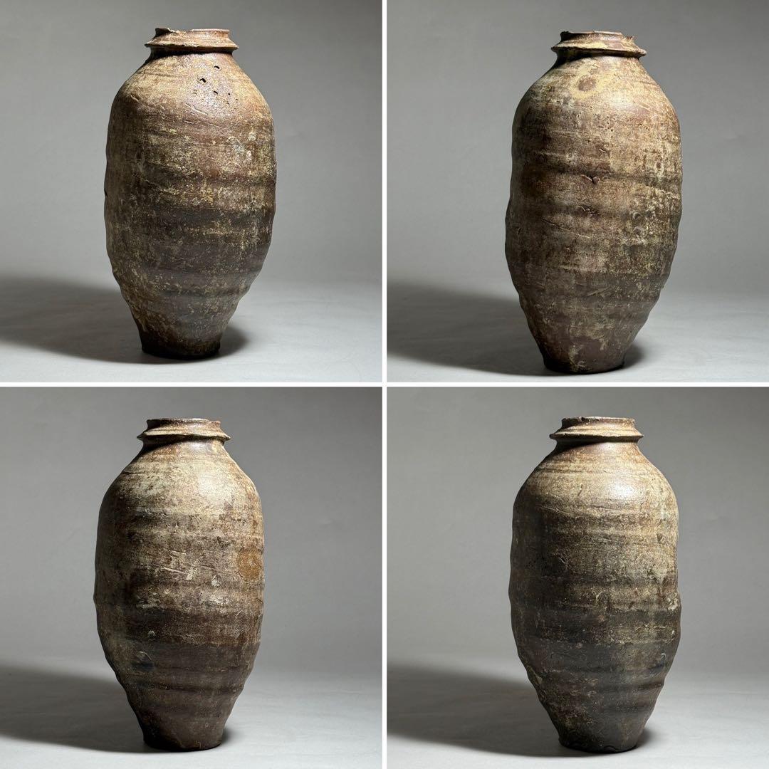 ◆粽花入 南蛮焼 焼締め 徳利 花活け 茶人好み 室町〜桃山時代◆