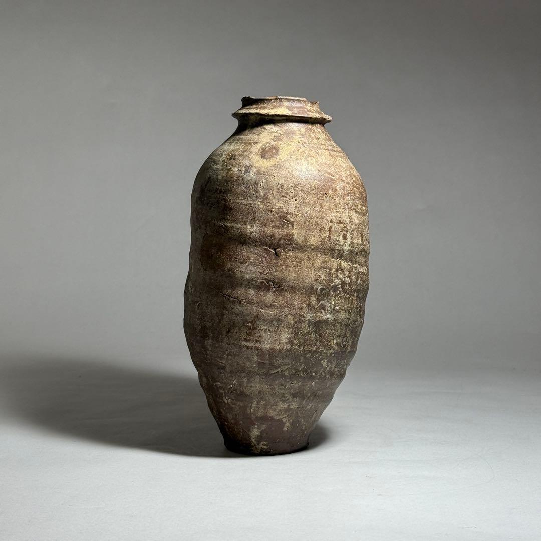 ◆粽花入 南蛮焼 焼締め 徳利 花活け 茶人好み 室町〜桃山時代◆