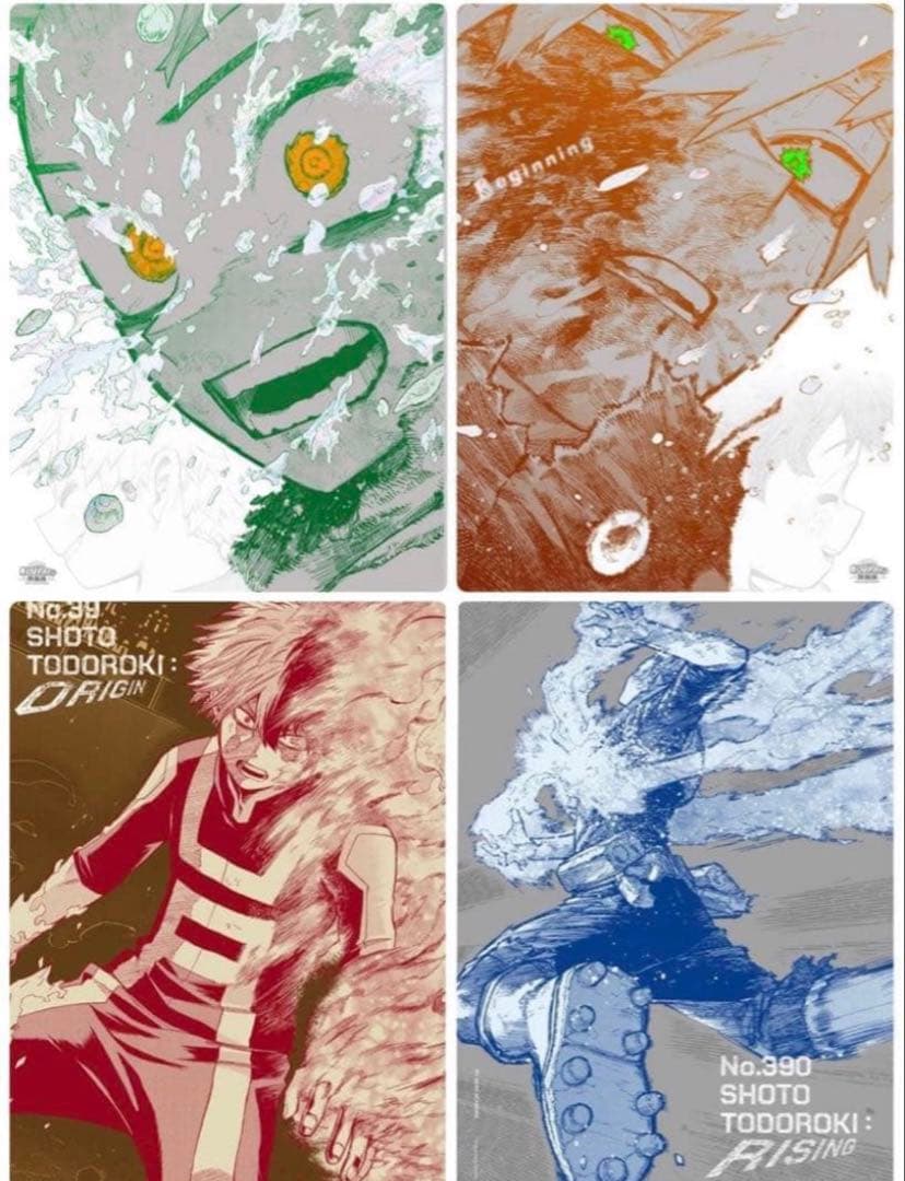 僕のヒーローアカデミア　原画展　A2アートポスター　4枚セット