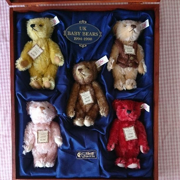 超レア物！超美品！限定白タグ！シュタイフ ベビーテディベアセット