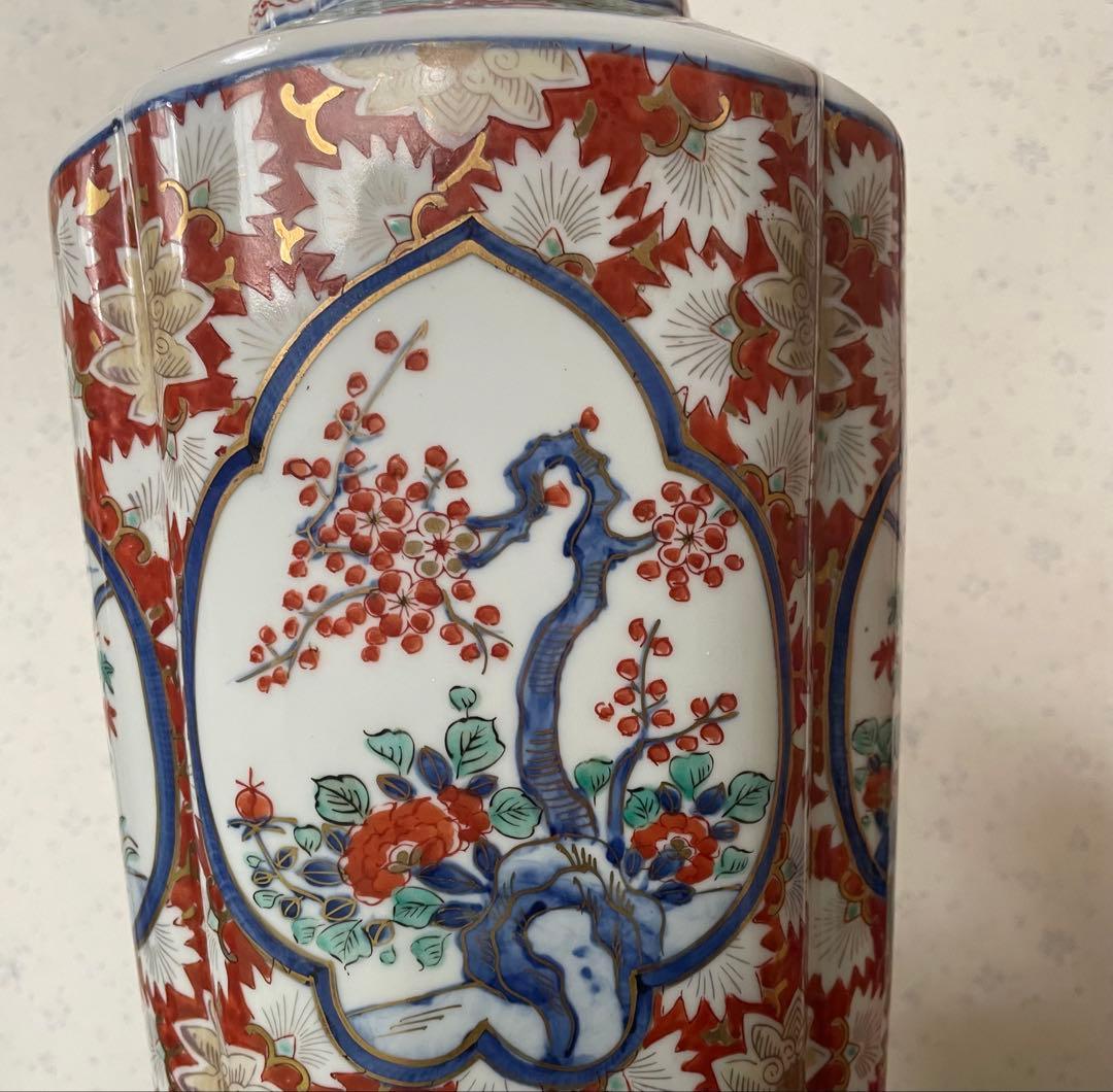 染付赤絵沈香壺　　骨董