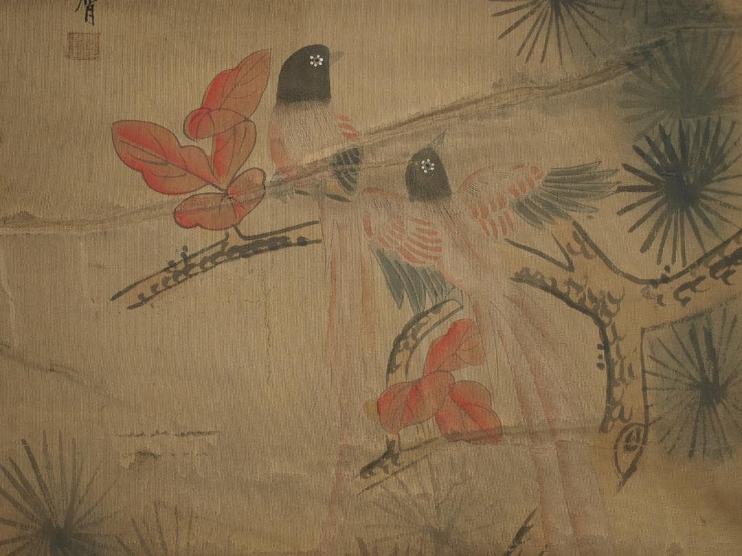 中国時代の掛軸　激安骨董品　肉筆保証　博物館保管品 BD294A12-1