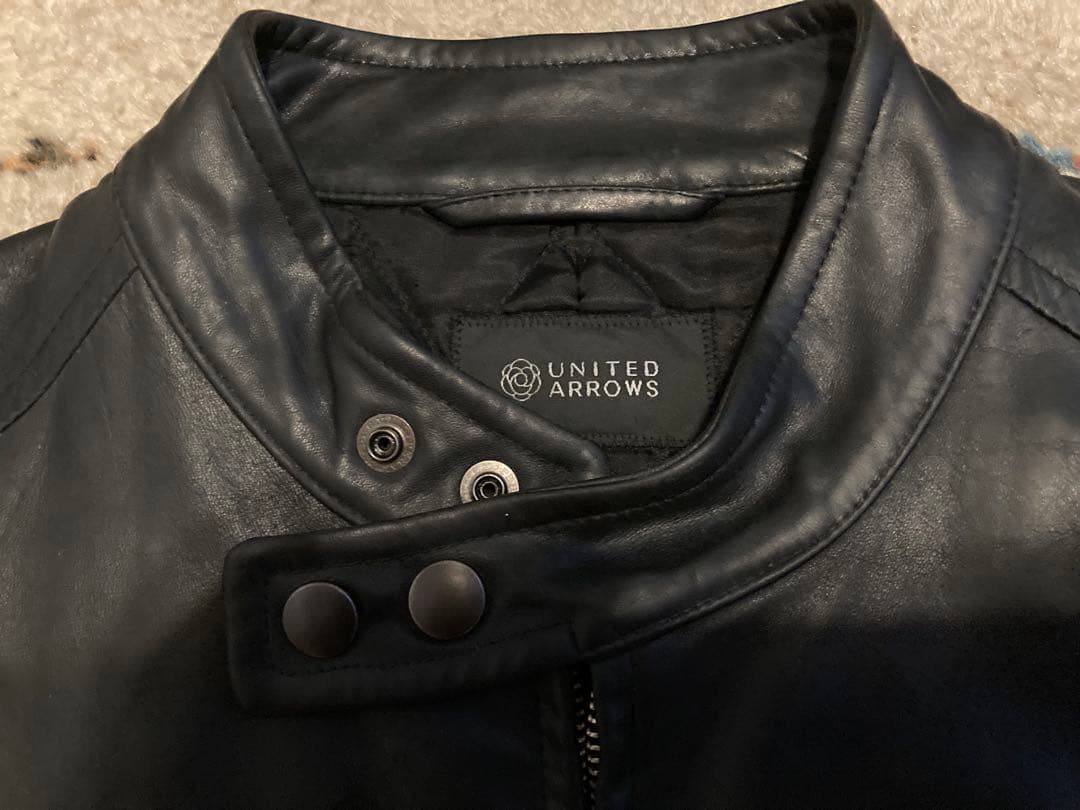 ユナイテッドアローズ　羊皮シングルライダースBEAUTY&YOUTH ブラック黒