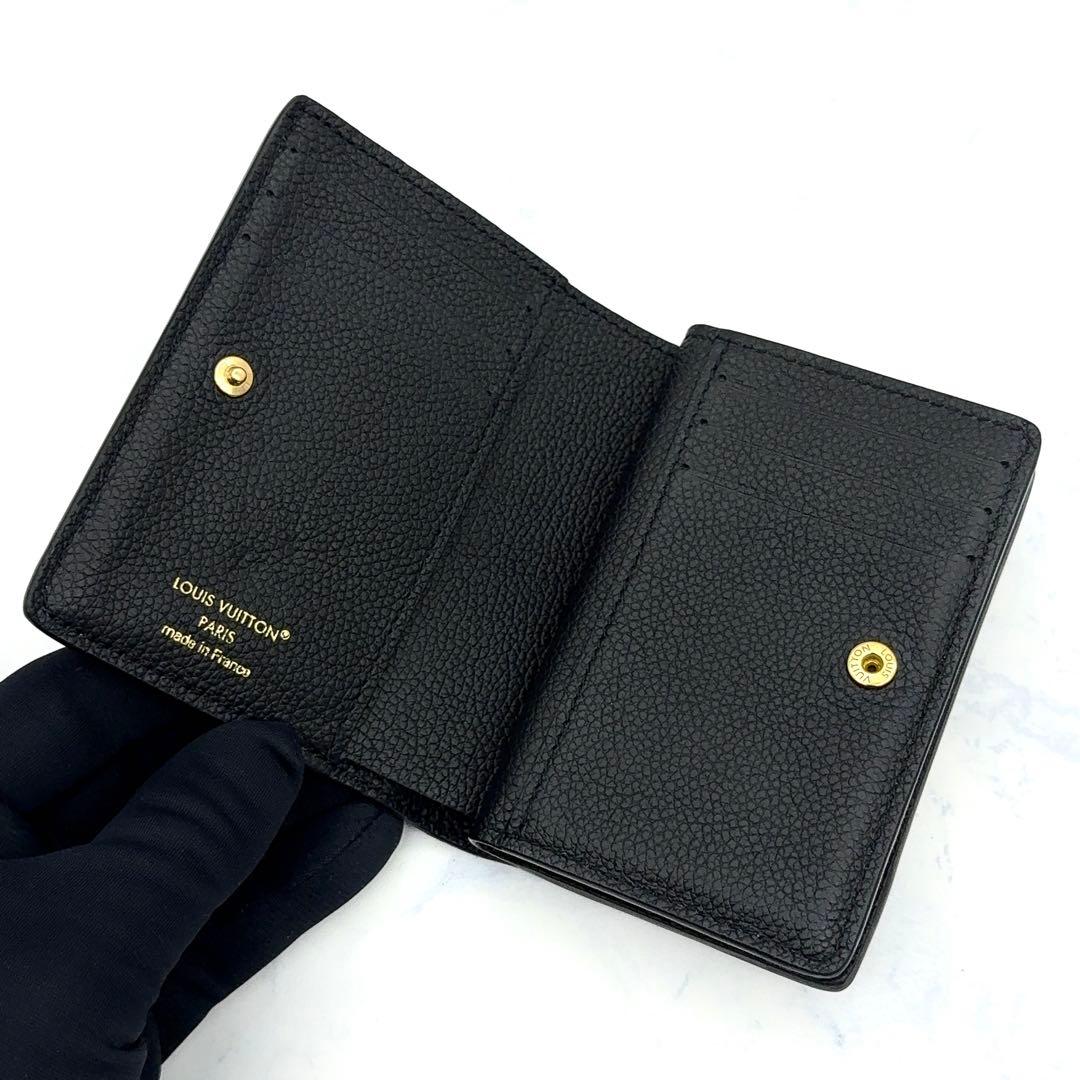 【新品級】ルイヴィトン ポルトフォイユ クレア アンプラント 黒 三つ折り財布