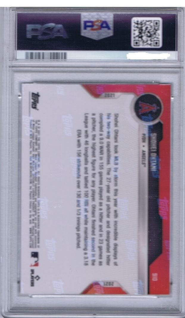 大谷翔平メジャートップのWAR「9.0」を叩き出した記念カード(PSA鑑定済み)