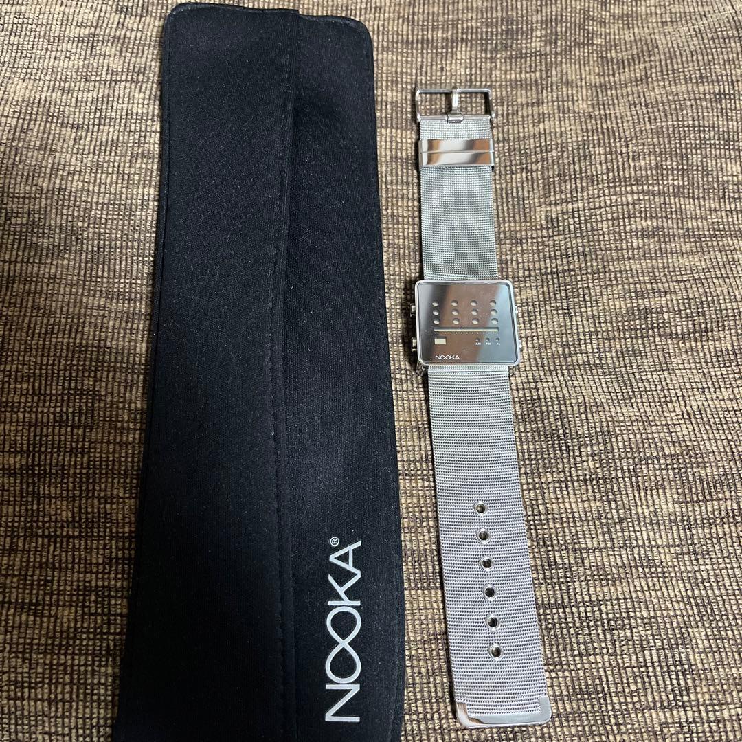 美品☆ NOOKA シルバー メッシュバンド 時計　アローズ