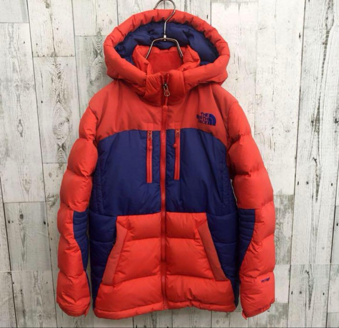 ノースフェイス ダウンジャケット　 レッド×ブルー　HYVENT　キッズ140