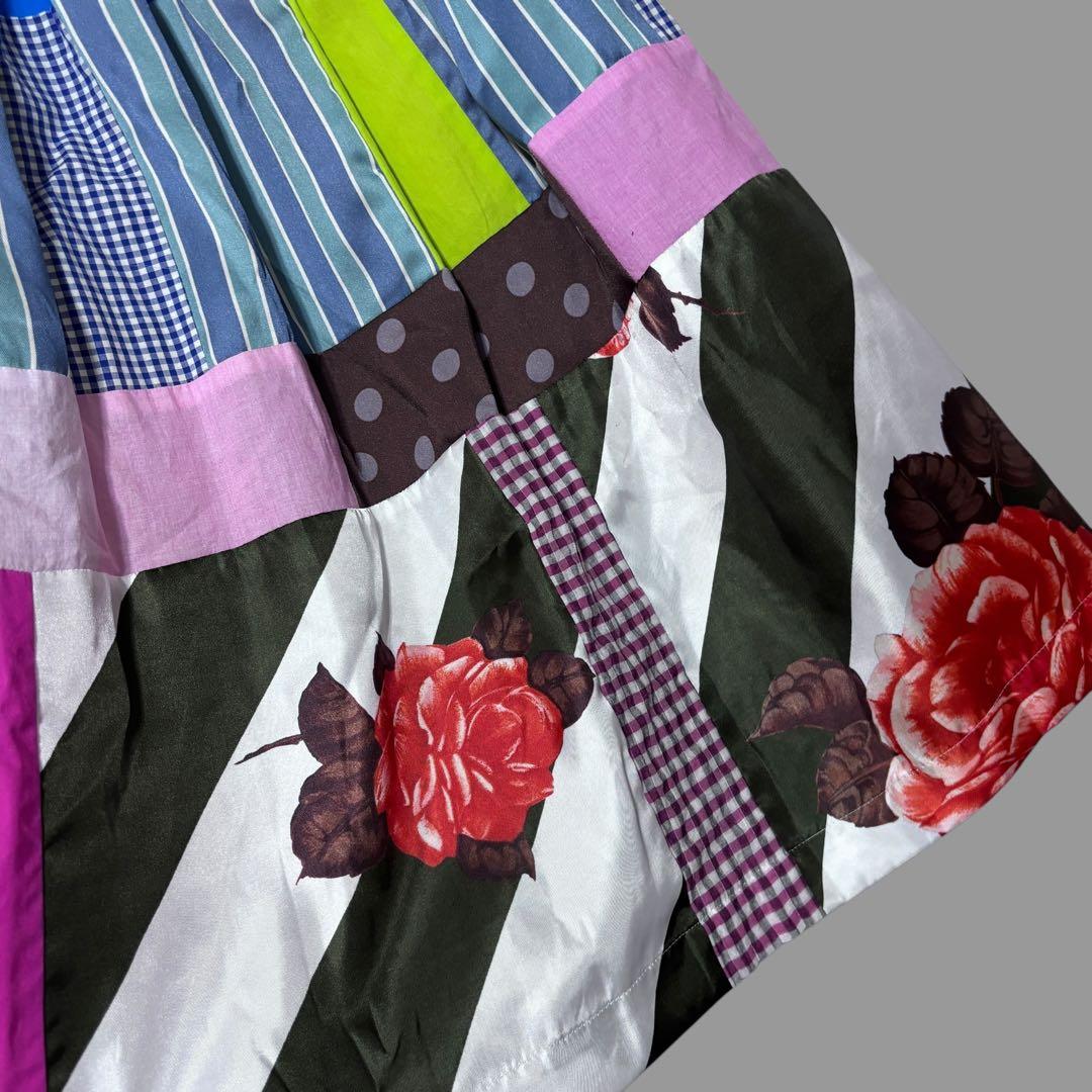 2019年春夏トリココムデギャルソン　パッチワークデザインスカート