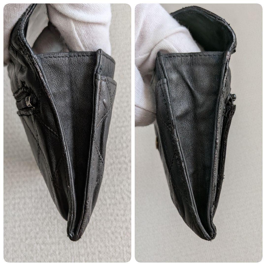 シャネル　ビコローレ　ラムスキン　黒 ミニ財布　カードケース　ケース