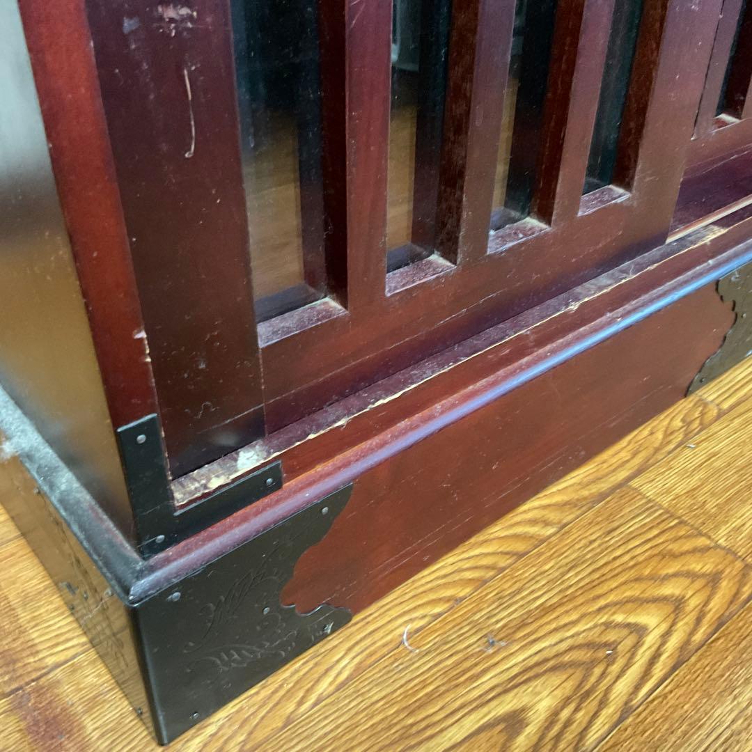 アンティーク調和風木製箪笥 引き出し3つ ダークブラウン