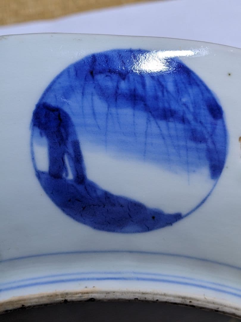 ♦江戸時代 1700年 古伊万里 染付 花唐草 龍紋様 輪花大皿 干支飾り縁起物