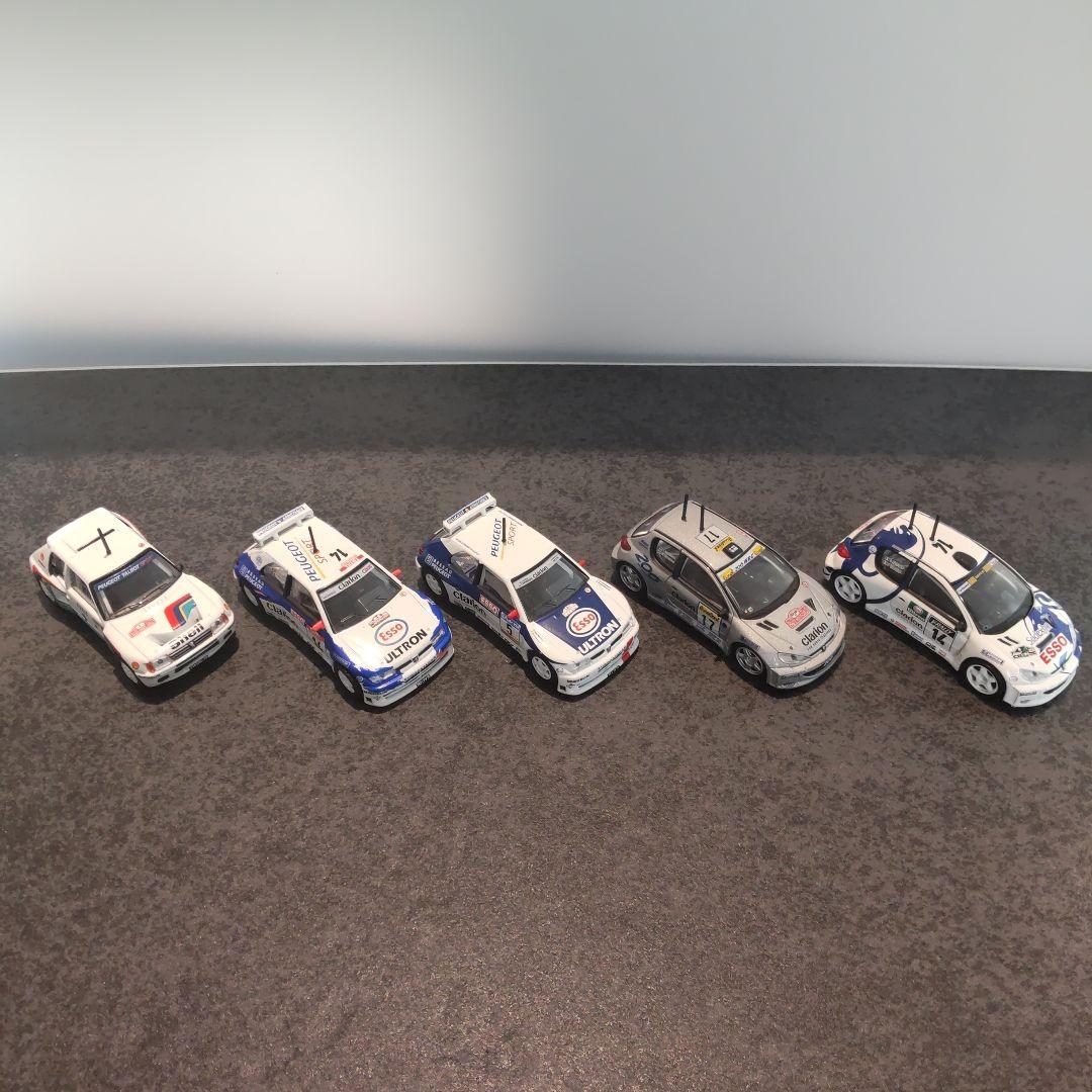 プジョー　ラリーカーコレクション　1/64　ミニカー5台セット