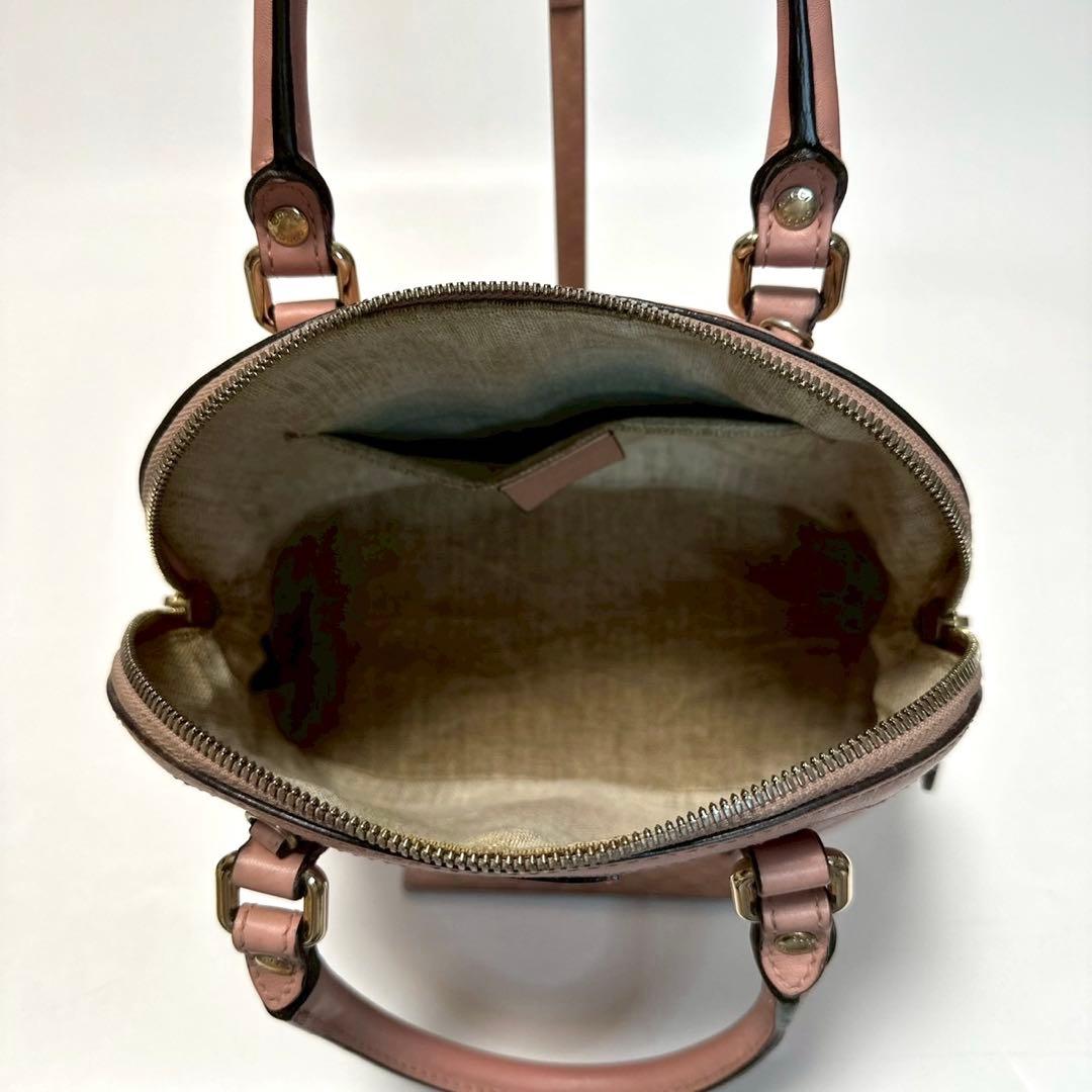 r81【美品】グッチ　GGシマ　レザーピンク　2wayショルダー ハンドバッグ.