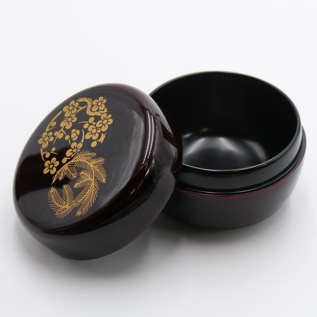 溜塗花丸利休茶箱 茶道具 紙箱付　V196　1F14D