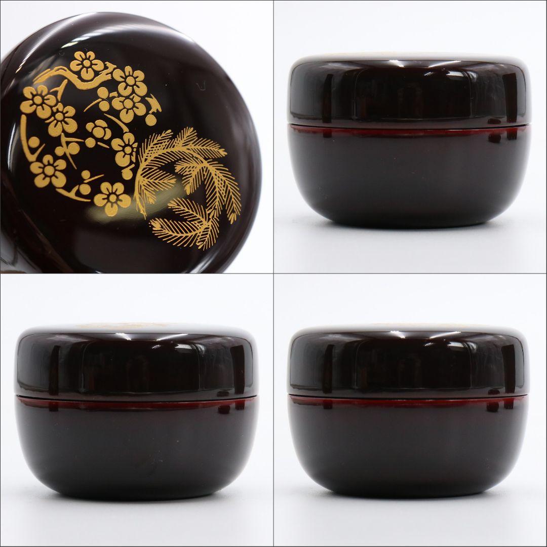 溜塗花丸利休茶箱 茶道具 紙箱付　V196　1F14D