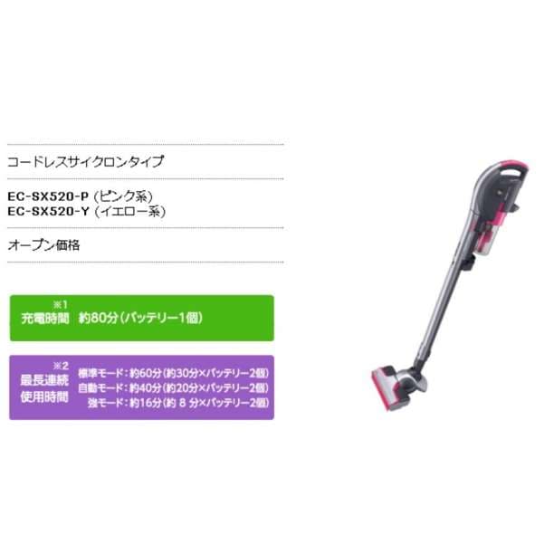 シャープ サイクロン式コードレスクリーナー ピンク系 EC-SX520-P
