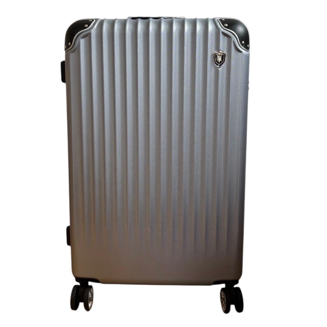 スーツケース キャリーケース 拡張機能付き Lサイズ 大容量 長期旅行 シルバー