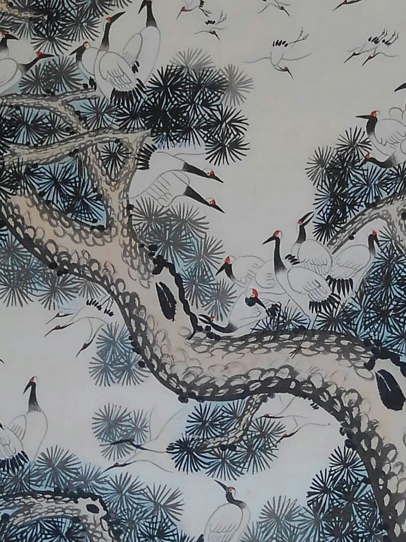 ♥中国　掛軸　百鶴図　掛け軸