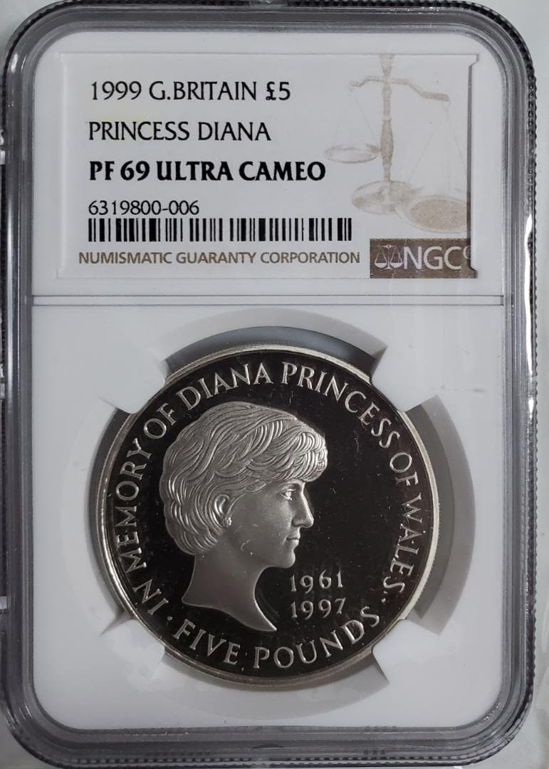 1999年　ダイアナ妃　追悼白銅貨　NGC準最高鑑定　イギリスアンティーク