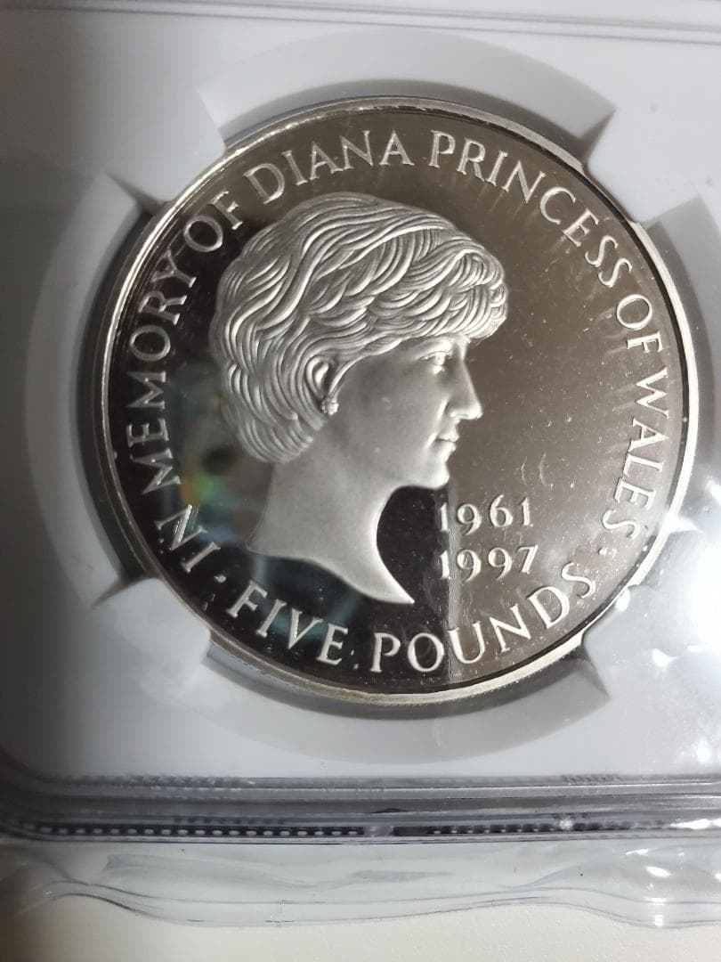 1999年　ダイアナ妃　追悼白銅貨　NGC準最高鑑定　イギリスアンティーク