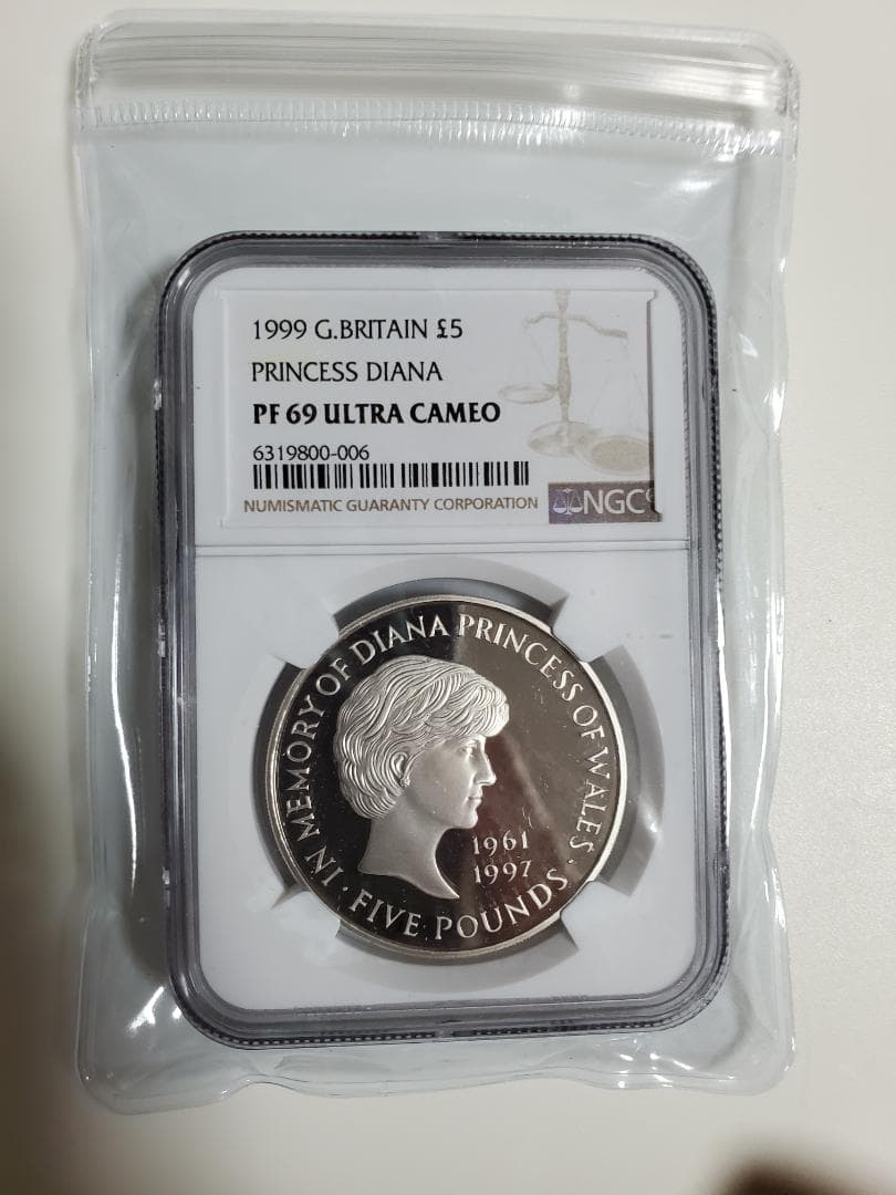 1999年　ダイアナ妃　追悼白銅貨　NGC準最高鑑定　イギリスアンティーク