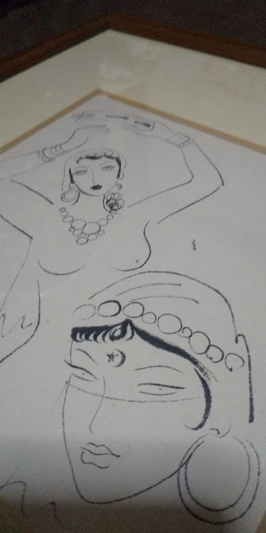 東郷青児画伯  真筆のデッサン(アラブの女)