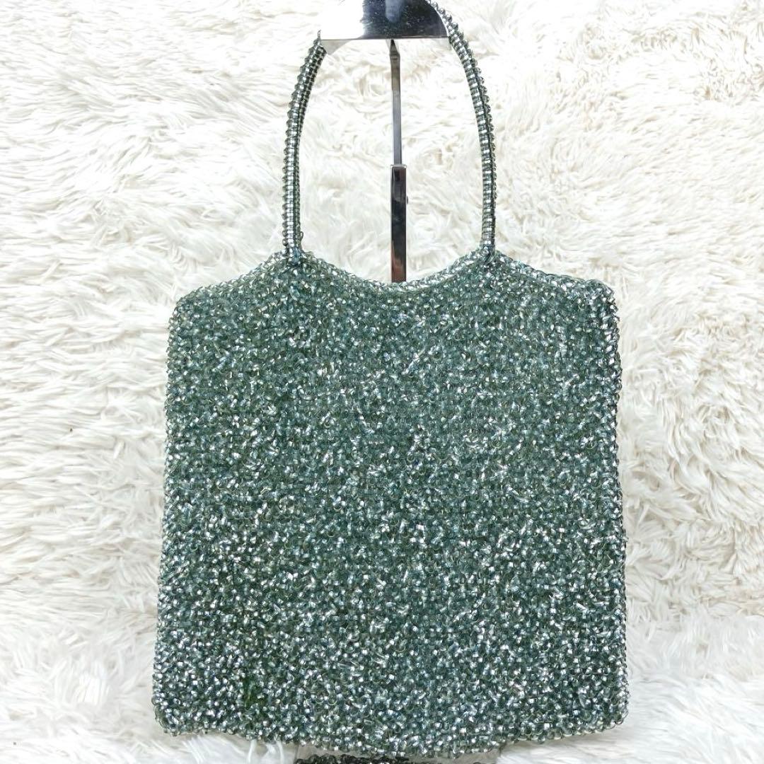 フラワー アンテプリマ スクエア ブルーシルバー ワイヤーバッグ チャーム