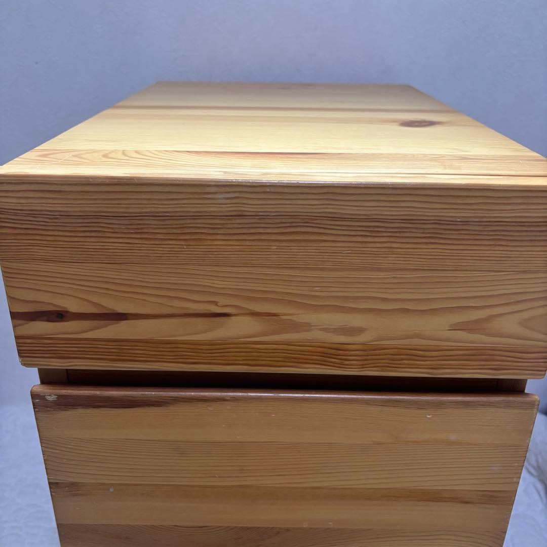 【廃盤】無印良品　パイン材　キャビネット　サイドチェスト　収納　キャスター付き