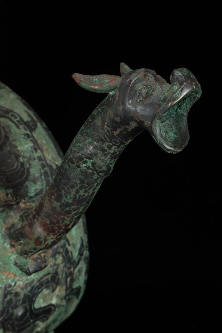 中国古玩 西周〜春秋時代 青銅水器 龍紋鷲蓋青銅器 共箱 古美術 骨董品 唐物